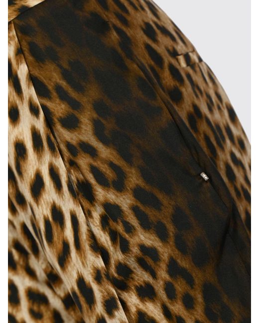 Sportmax Natural Silk Palazzo Trousers With Animal Print