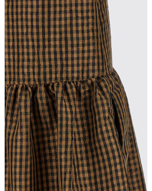Ganni Natural Vichy Recycled Polyester Dress