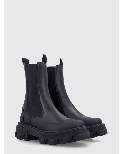 Ganni Blue Flat Ankle Boot