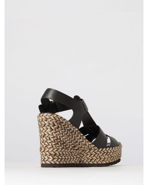 Paloma Barceló Brown Nappa Wedge Sandals
