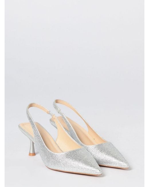 Twentyfourhaitch White Phuket Rhinestone Fabric Slingback