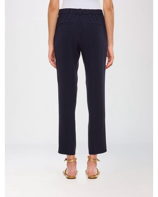 Alberto Biani Blue Slim Fit Crêpe Chino Trousers With Side Zip