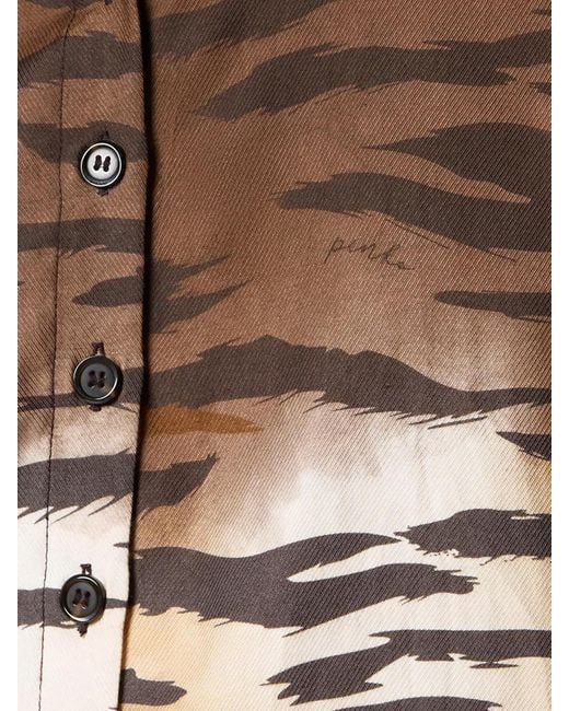 Pinko Brown Viscose Shirt With Animal Print