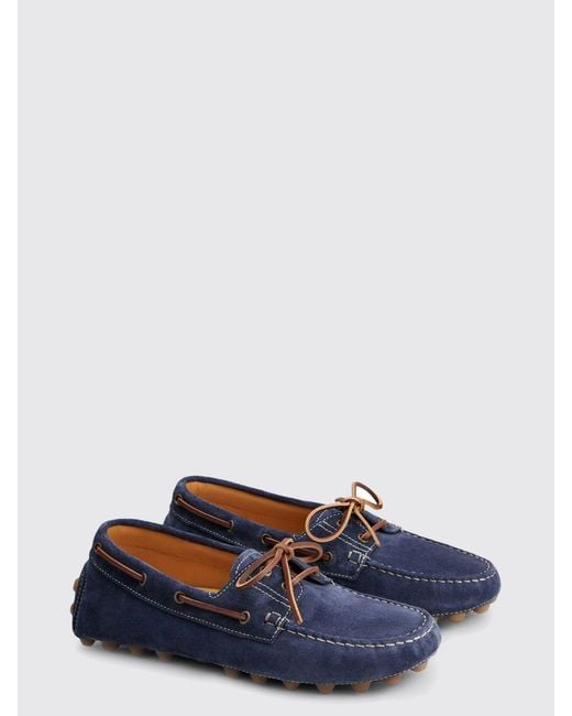 Tod's Blue Gommino Bubble Suede Loafers for men