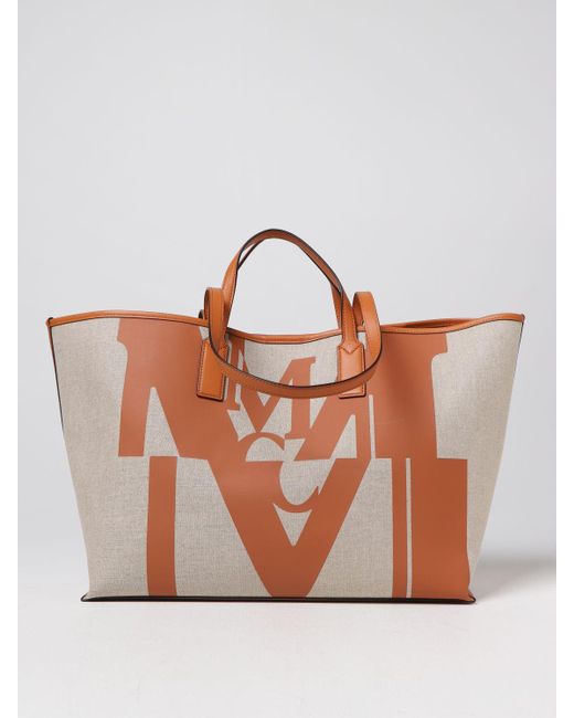 MCM Tote Bags in Brown | Lyst