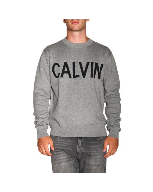 Calvin Klein Gray Sweater for men