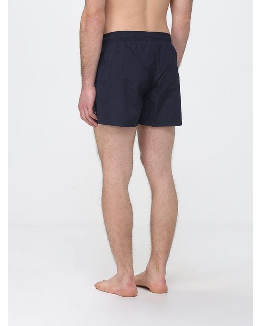 Emporio Armani Blue Nylon Boxer Swimsuit With Logo for men