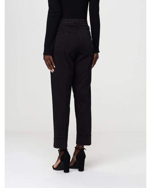 Mason's Black Stretch Cotton Cropped Fit Trousers