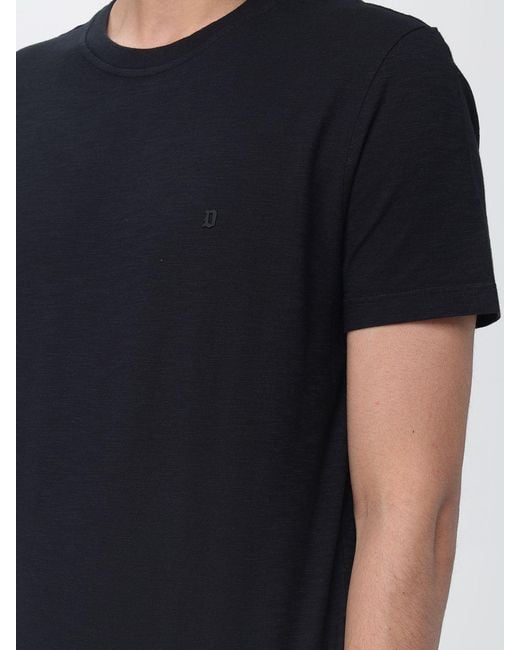 Dondup Black Cotton Crew Neck T-Shirt for men