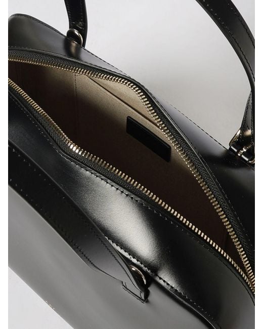 A.P.C. Black Virginie Box Glossy Leather Bag