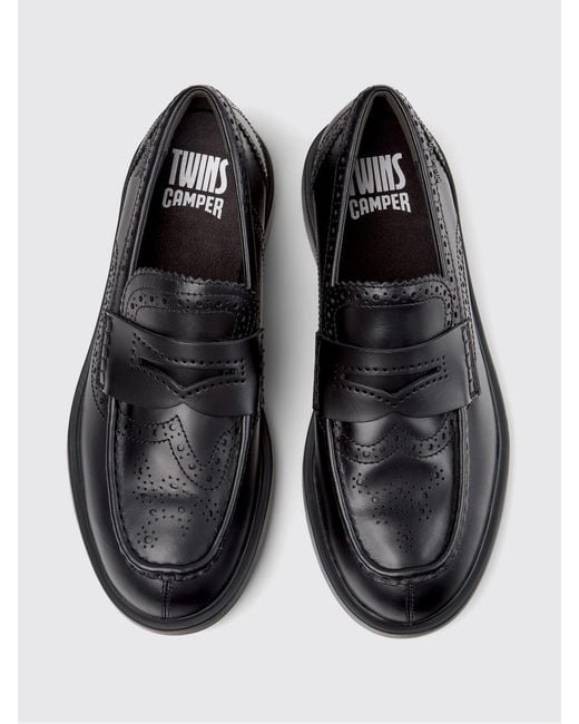 Camper White Twins Leather Brogue Loafers for men