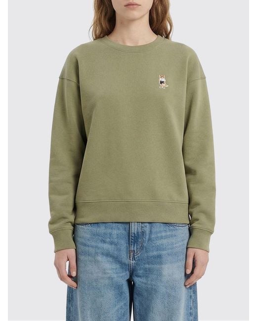 Maison Kitsuné Green Maison KitsunÉ Cotton Crew Neck Sweatshirt
