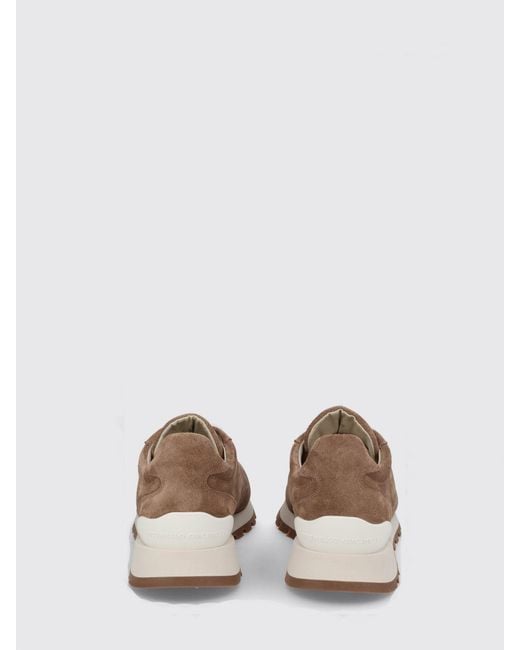 Brunello Cucinelli Brown Suede Sneakers With Monile Detail