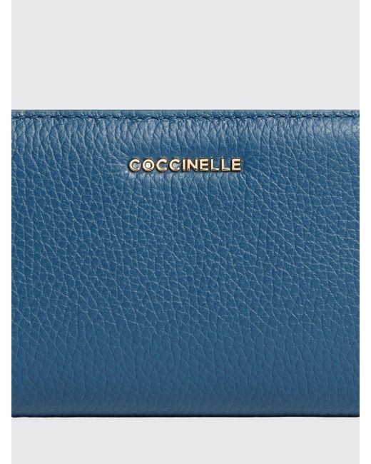 Coccinelle Blue Metallic Soft Hammered Leather Wallet