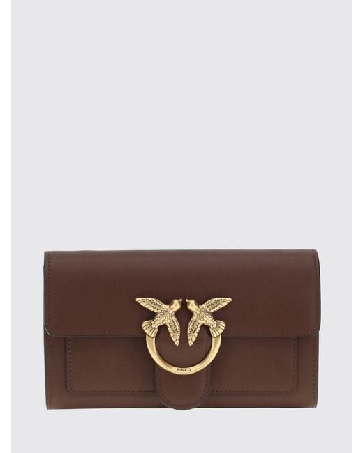 Pinko Brown Love Bag Simply Leather Wallet Bag