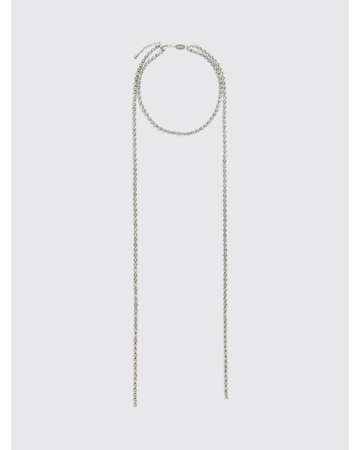 DSquared² White City Nights Chrome-Plated Brass Necklace With Crystals for men