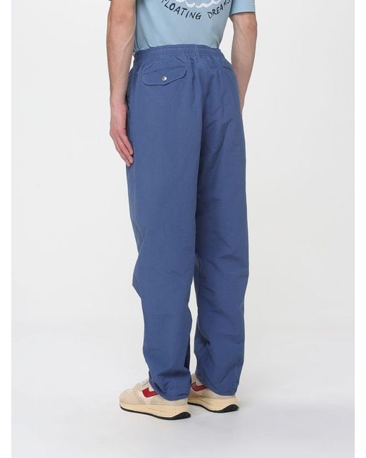 Autry Blue Stretch Technical Fabric Baggy Pants for men