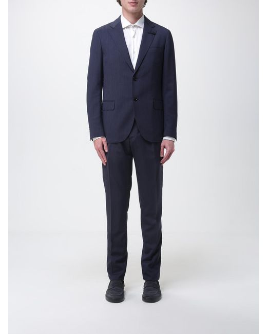 Lardini Blue Single-Breasted Virgin Wool Suit for men