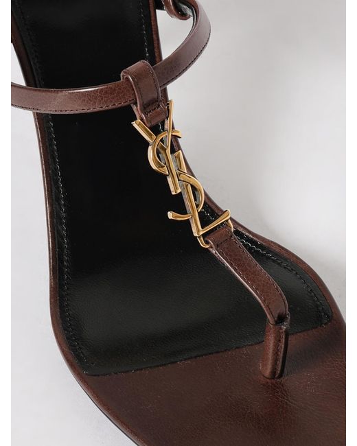 Saint Laurent White Leather Sandal