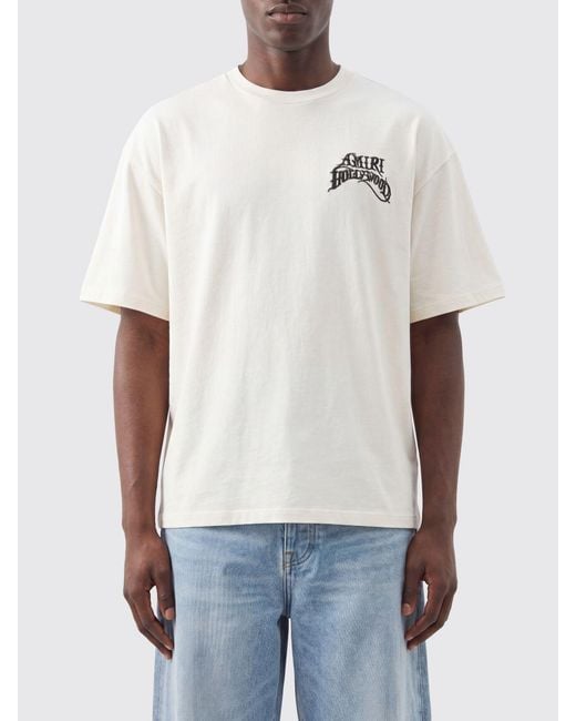 Amiri White Relaxed Fit Cotton T-Shirt With Contrast Logo for men