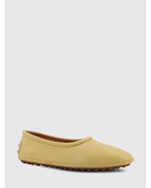 Tod's Yellow Leather Ballerinas