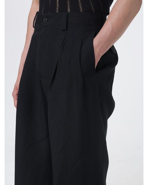 Laneus Black Wide Leg Trousers for men
