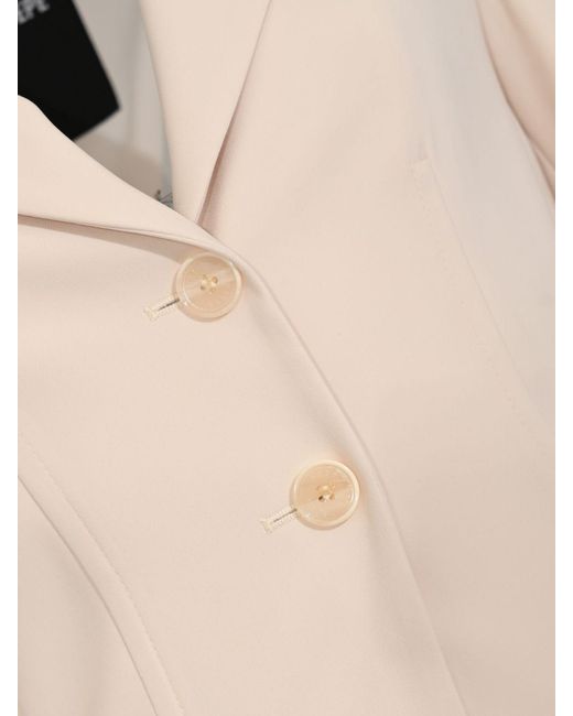 Patrizia Pepe Natural Single-Breasted Polyester Blazer