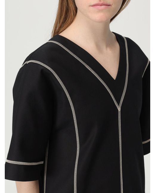 Fendi Black V-Neck Stitched Dress