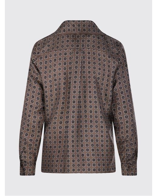Max Mara Brown Disco Printed Silk Shirt