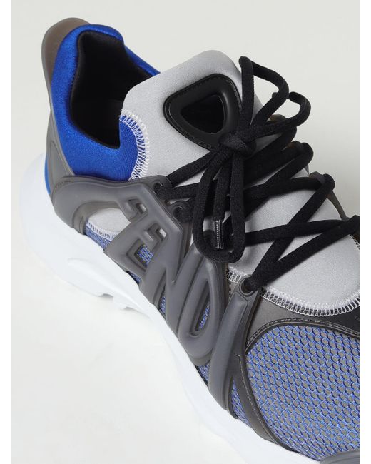 Sneakers Tag in neoprene e mesh di Fendi in Blue da Uomo