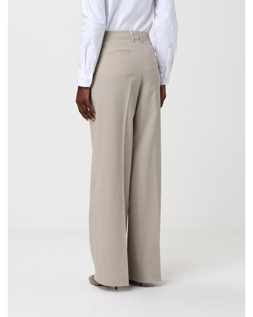 PT Torino Natural Wide Leg Stretch Virgin Wool Trousers
