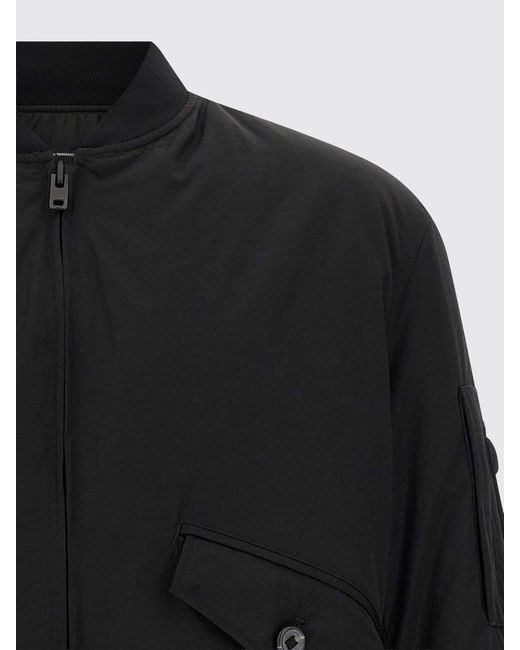 Y-3 Blue Technical Fabric Bomber Jacket With High Collar And Elasticated Cuffs for men