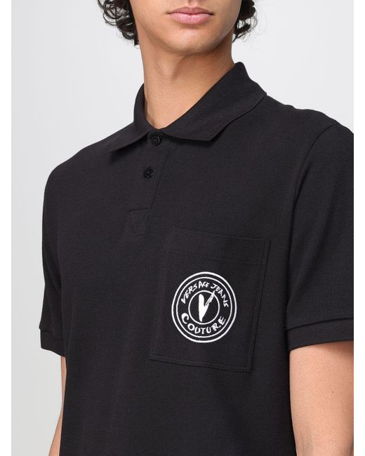 Polo Hombre Versace Jeans Couture de hombre de color Black
