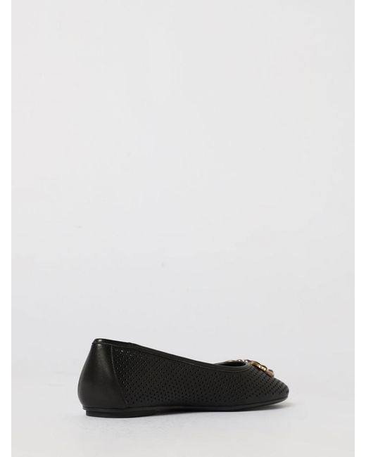 Pinko White Max 11 Perforated Leather Ballet Flats