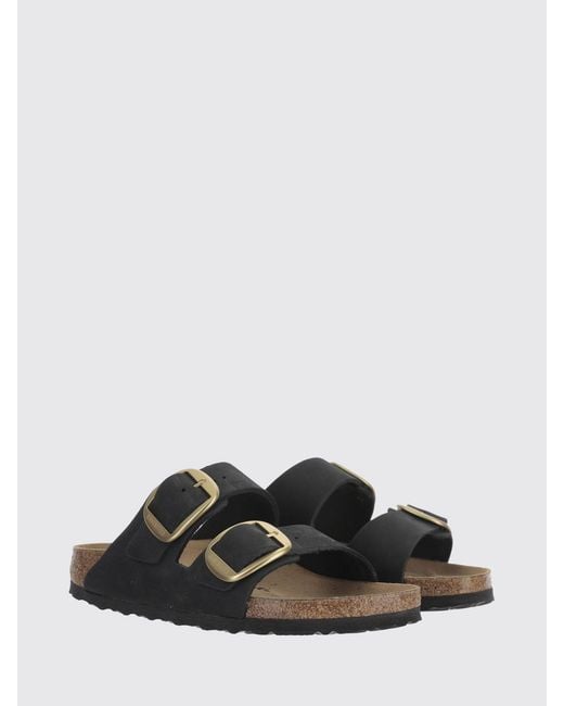 Birkenstock Black Arizona Big Buckle Nubuck Sandal