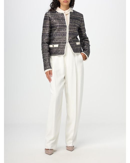Valentino Black Tweed Party Crewneck Long-Sleeved Jacket