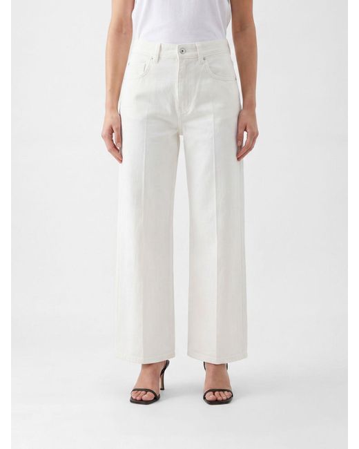 Brunello Cucinelli White Cropped Fit Cotton Trousers