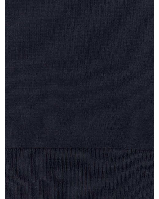 Boss Blue Short-Sleeved Crew-Neck Jumper for men