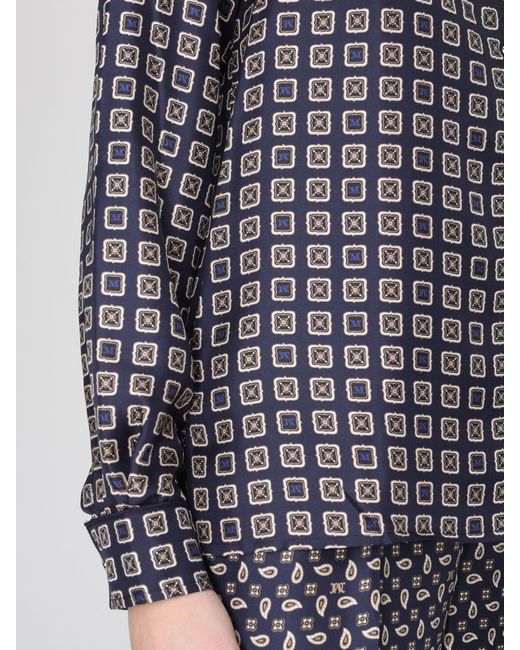 Max Mara Blue Disco Printed Silk Shirt