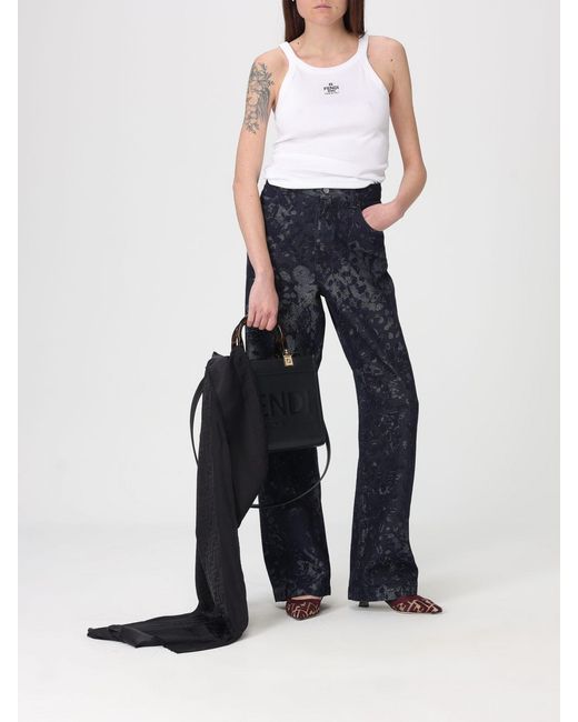Bufanda Ff De Seda Con Monograma Jacquard Fendi de color Black