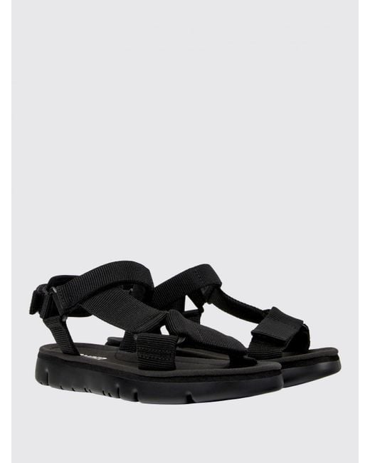 Camper Black Flache Sandalen Damen
