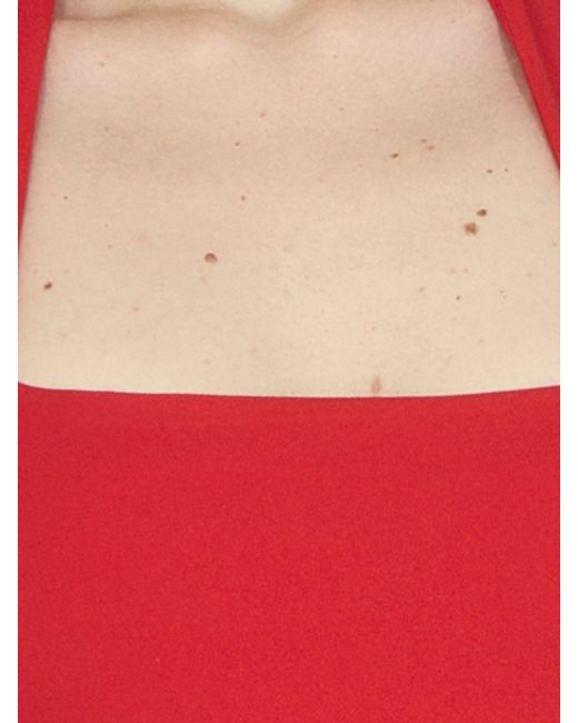 Solace London Red Long Crêpe Dress