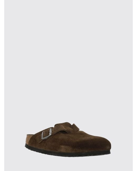 Birkenstock White Boston Suede Mules for men
