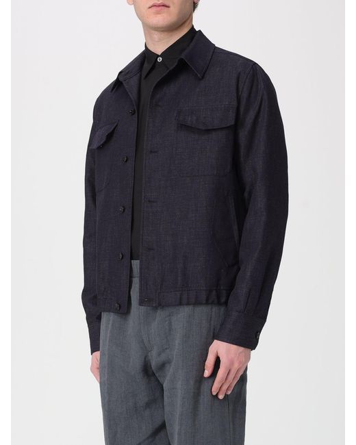 Lardini Blue Cotton Shirt Jacket for men