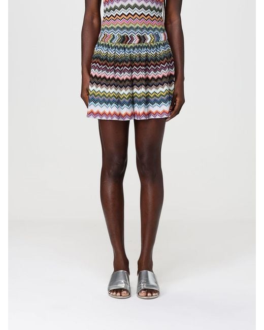 Missoni Black Lurex Viscose Zig-Zag Shorts