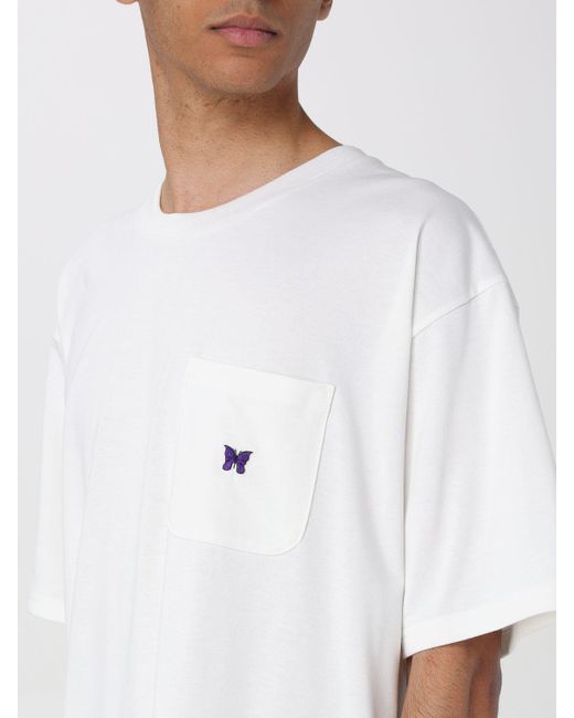 T-shirt in jersey con ricamo di Needles in White da Uomo