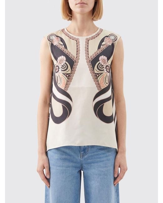 Top De Seda Estampada LaDoubleJ de color Blue