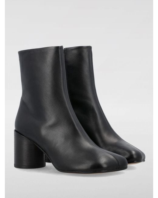 MM6 by Maison Martin Margiela Black Flat Ankle Boots
