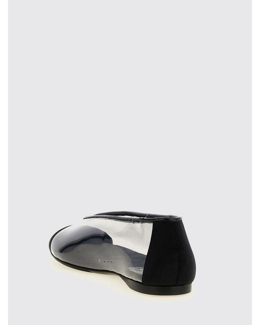 Moschino Couture White Pvc And Satin Ballet Flats