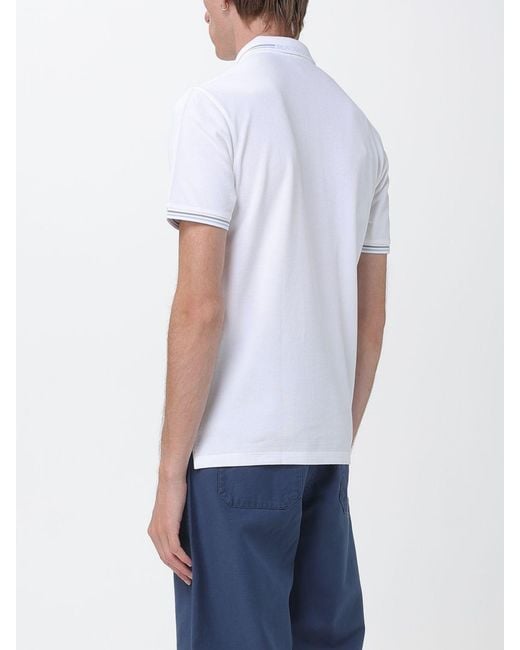 Polo De Algodón Con Emblema Blauer de hombre de color White